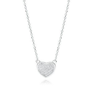 Colier argint cu inima si pietre DiAmanti Z1768NR_W-DIA (Argint 925‰ 2,2 g.)
